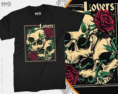 £9.99 • Buy Skulls & Roses Shirts Rock Music LOVERS Skull Rose Heavy Punk Goth Metal T-Shirt