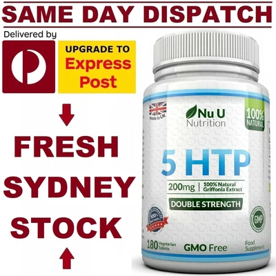 $68.50 • Buy 5 HTP 200mg 180 Tabs DOUBLE STRENGTH PREMIUM GRADE MEGA VALUE Nu U Nutrition!
