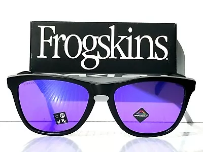 NEW* Oakley Frogskins BLACK Matte W PRIZM Purple VIOLET Iridium Sunglass 9013-H6 • $98.88