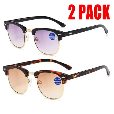2Pack Men Reading Glasses Sunglasses Square Bifocal Lens Anti-Blue Light Eyewear • $17.99
