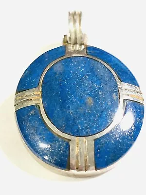 Vintage Southwest Sterling Silver Lapis Lazuli Four Corners Pendant • $67