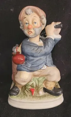 Waco Melodies In Motion Willie The Hobo Clown Golfer Music Box Figurine  Works • $37.50