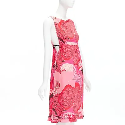 GUCCI TOM FORD 1999 Vintage Runway Pink Floral Cutout Leather Strap Dress IT42 M • $3998