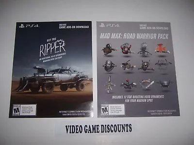 Mad Max Road Warrior & Get The Ripper Pack DLC Add-on Code For PlayStation 4 PS4 • $19.99