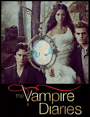 “The Vampire Diaries” Elena Gilbert Antique Bronze Cameo Pendant & Necklace Set • $10.67