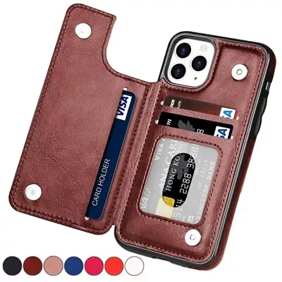 $13.77 • Buy For IPhone 14 13 Pro Max 12 11 XS XR 8 7 Card Wallet Leather Magnetic Case Cover