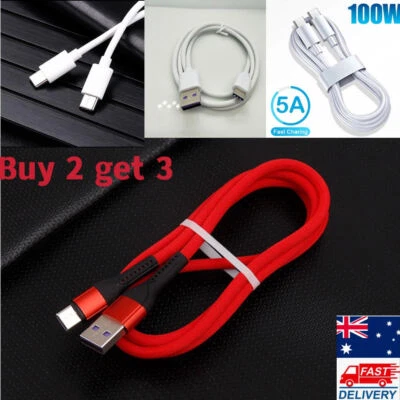 $6.50 • Buy USB To Type C Charger Cable 5A Fast Charging Lead Braided Cord For Samsung 1m