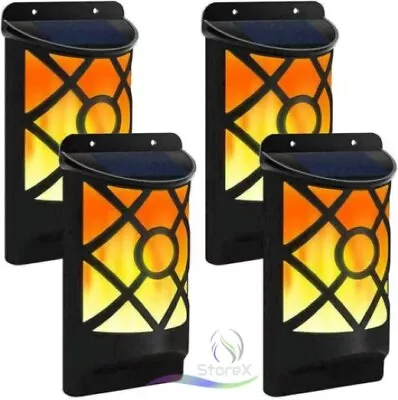 £23.95 • Buy Solar Powered Flickering Torch Flame Wall Lamp Fence Door Shed Garden Outdoor UK