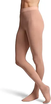 £15.02 • Buy Bloch Dance Girls 180027 Contour Soft Footed Tights Suntan Size Child-Large