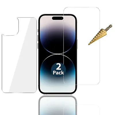 $12.99 • Buy 2x Tempered Glass Screen Protector For Apple IPhone 14 PRO MAX Front + Soft Back