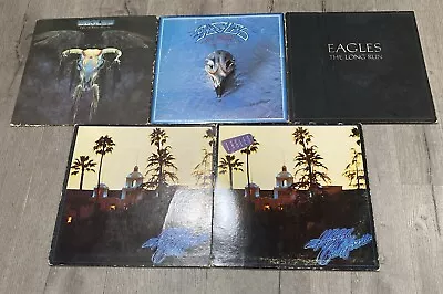 Eagles LP Lot Of 5 Vinyl Record Albums Hits 2 Hotel California Long Run Nights • $27.99