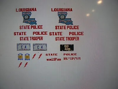 Louisiana State Trooper/Police   Patrol Vehicle Decals 1:24 • $13.99