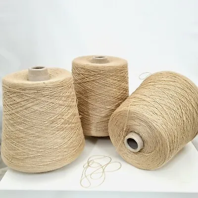 £9.85 • Buy Soft Cotton & Acrylic Machine Knitting Yarn 1ply Cones Wool 2/30 Sand Dune