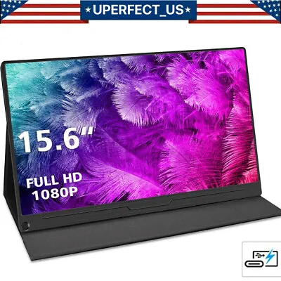 UPERFECT 15.6 USB-C Portable Monitor 1920x1080 Display For Raspberry Pi 4 5 Used • $53.99