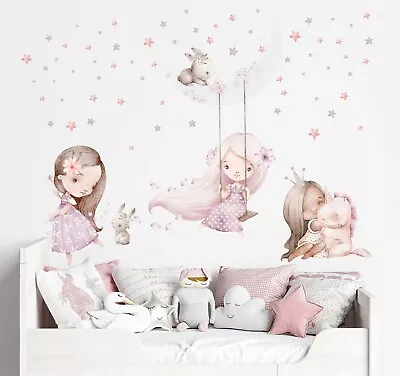 Princess Prince Fairy Unicorn Moon Baby Nursery Girl Room Wall Decal Sticker • $95.50