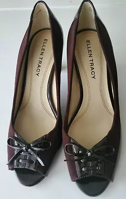 Womens Shoes Size 7M Ellen Tracy Brown Block High Heels Zapato Para Mujer Sz 7M • $19.99