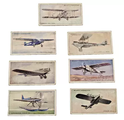 LOT Of 7 W.D. & H.O. WILLS SPEED Airplane Cigarette Trading Cards Aviation VTG • $4.99