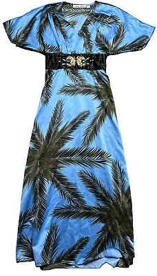 Meghan Fabulous LA Los Angeles Tropical Palm Print Beaded Maxi  Resort Dress XS • $64.99