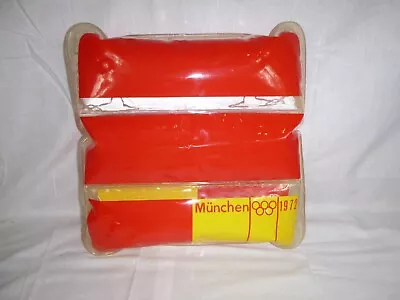 Vtg 1972 Munich Olympics Souvenir Inflatable Vinyl Pillow Cushion 13x13  • $59