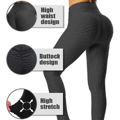 £8 • Buy Anti Cellulite Compression Push Up Yoga Pants With Pockets