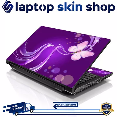 Laptop Skin Sticker Notebook Decal Cover Purple Butterfly For Dell Apple 17 - 19 • $12.95