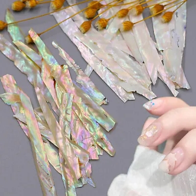 Nails Abalone Shell Slice Nail Art Stickers Glitter Sequin Fragment 3D Gradi-ca • $1.40