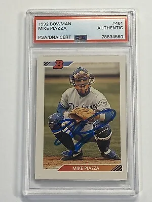 MIKE PIAZZA 1992 Bowman #461 RC Autograph Signed Dodgers PSA/DNA • $235