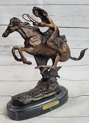 VTG REPRODUCTION FREDERIC REMINGTON  THE CHEYENNE  CAST BRONZE SCULPTURE Deco • $154.50