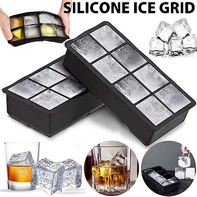 Whiskey Silicone Ice Cube Tray Ice Cube Moulds Large Mold Giant Ice Maker Tray • $13.29