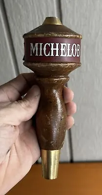 Used Vintage Wood Michelob Beer Tap Handle 7  Tall Gold Brown Man Cave • $9.99