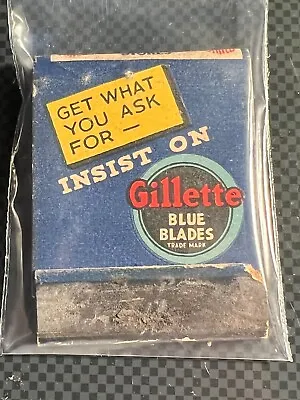 Vintage Matchbook - Gillette Blue Blades - United Cigar Stores - Struck! • $7.99