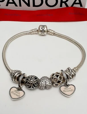 $189 • Buy Genuine Pandora Bracelet With 7 Genuine Retired Charms Rrp$489+ Christmas Gift