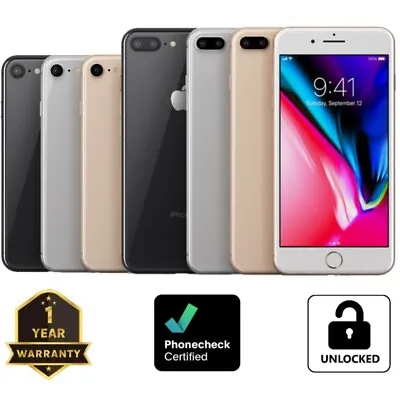 Apple IPhone 8 | 8+ Plus 64GB 128GB 256GB Unlocked AT&T T-Mobile Verizon - Good • $219.95