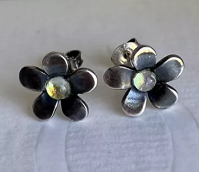 Authentic Trollbeads  Flowers Dichroic Earrings Rare • $110.66