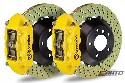 Brembo Rear GT Brake BBK 4pot Yellow 345x28 Drill Disc Corvette C6 Z06 Z51 05-14 • $4095