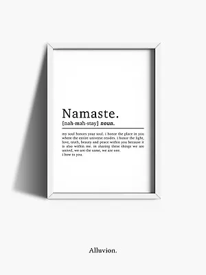 £24.99 • Buy Namaste Definition Print Bedroom Wall Art Home Decor Inspirational Quotes Prints