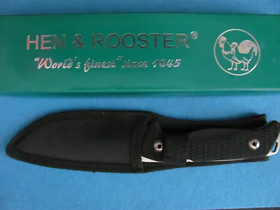 Hen And Rooster HR-692 Black Rubberized 9  Hunter Fixed Blade W/Sheath • $31