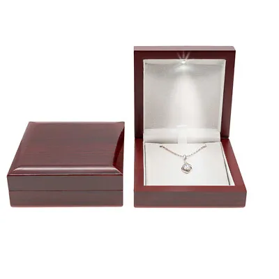 Necklace LED BOX With LED Light Gift Box Luxury Mother's Day Gift LED Wood Box • £11.99