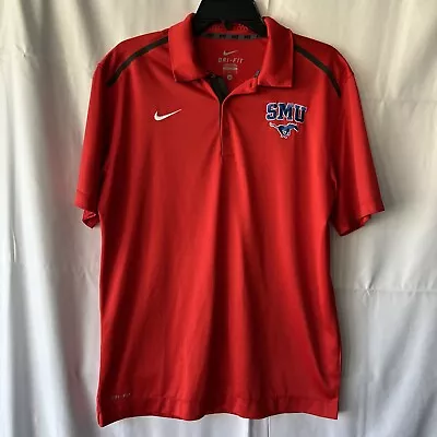 Nike Dri-FIT SMU Mustang Horse Golf Polo Shirt Men's Medium M Red Collared • $22.49