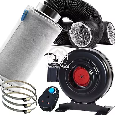 4  PRO Air Odour Control Kit: In-Line Extractor Fan Carbon Filter Combi Ducting • £138.85