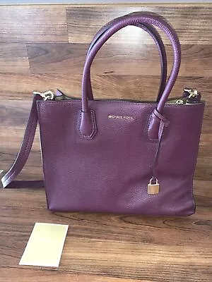 MICHAEL KORS Large Plum  Mercer Messenger Bag New! • $89.99