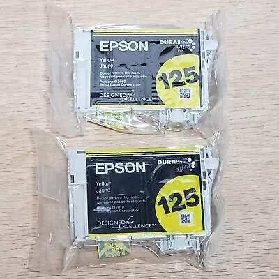 DURABrite Ultra Epson 125 Ink Cartridges Yellow Genuine New Open Box Set Of 2 • $19.99