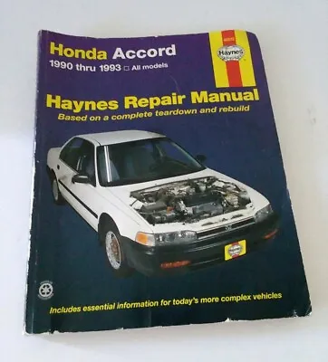 Haynes Repair Manual--honda Accord 1990-1993 42012 • $10