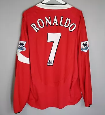 Manchester United 2004 2005 Match Worn Shirt Jersey #7 Ronaldo Long Sleeve • $1799.99