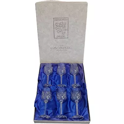 6 X Edinburgh Crystal Continental Collection Port / Sherry Glasses - Boxed • £19.99