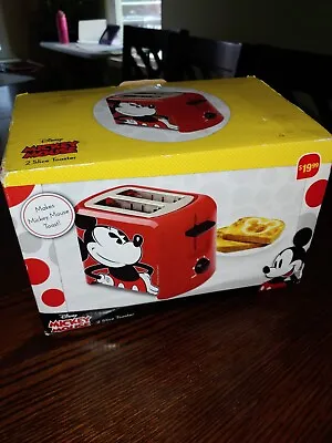 Disney Mickey Mouse Toaster Red 2 Slice Capacity New Opened Box Adorable • $15.99