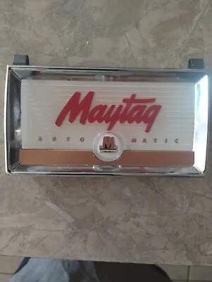 Vintage Maytag Washer Emblem Heavy Chrome Around Emblem Super Clear Red Mayt • $200