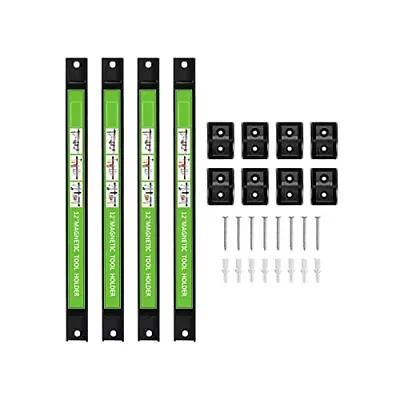 Magnetic Tool Holder 12 Inch 4 Pack Heavy Duty Magnet Tool Bar Strip Rack Wal... • $26.95