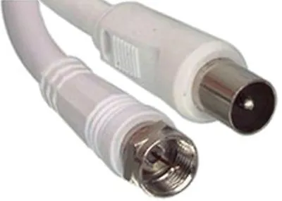 1.5M Metre TV Aerial Coax Cable Lead Male To F Satellite Connector Coaxial Plug • £2.79