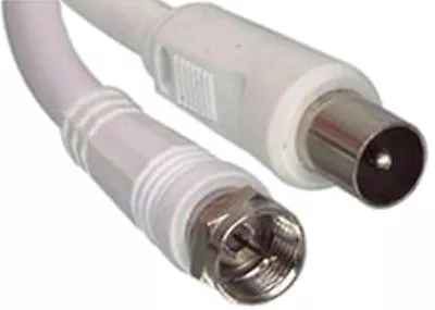 3M Metre TV Aerial Coax Cable Lead Male To F Satellite Connector Coaxial Plug • £3.29